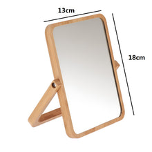 Cargar imagen en el visor de la galería, Espejo de Bambú Ajustable – Espejo de Mesa con Soporte Plegable, Diseño Natural y Ángulo Regulable