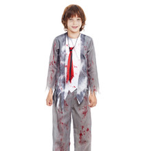 Cargar imagen en el visor de la galería, Disfraz Zombie Colegial Niño Infantil Para Halloween Calnval Teatro