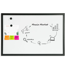 Cargar imagen en el visor de la galería, Pizarra Blanca Magenética, Enmarcado con Madera sólida, para usos en casa o la oficina, Apto para rotulador de Pizarra