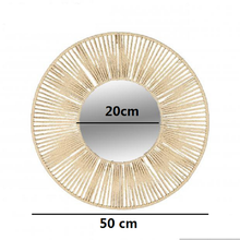 Cargar imagen en el visor de la galería, Esoejo Redondo Caren Rafia Natural 50CM Decoracion Para Entrada Casa Dormitorio