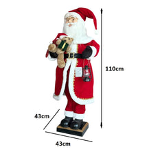 Cargar imagen en el visor de la galería, Figura Papá Noel Navideño 110cm con Luz, Sonido y Movimiento | Decoración Navidad con Sensor de Voz y Lámpara Navideña