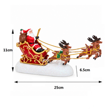 Cargar imagen en el visor de la galería, Adorno Navideño Papá Noel en Trineo con Renos Iluminado con Luz LED, Decoración de Navidad para Mesa, Estantería o Portal de Belén (25x6.5x11 cm) - Gerimport