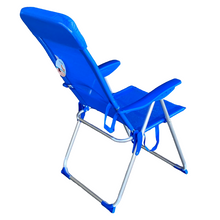 Cargar imagen en el visor de la galería, Silla Alta plegable de playa estructura de aluminio y tejido Textileno, transpirable y fresco, 5 posiciones