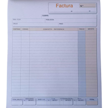 Cargar imagen en el visor de la galería, Talonario de facturas 2 copias 35 Juegos Autocopiativo 21 x 25.6 cm Pack 6 Unds.