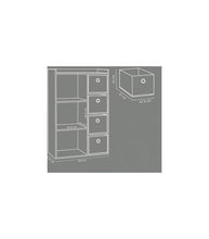 Cargar imagen en el visor de la galería, Mueble de 4 cestas de almacenamiento Junior Infantil madera blanca, Multicolor, 62X29.5X96CM