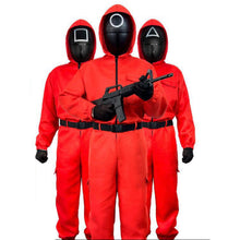 Cargar imagen en el visor de la galería, Disfraz Vigilante Mono Rojo con Capucha Cinturón infantil 5 a15 años adulto S a L