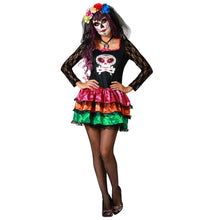 Cargar imagen en el visor de la galería, Disfraz Esqueleto Mexicana Mejicana Mujer Adulto Halloween Carnaval