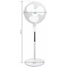 Cargar imagen en el visor de la galería, Ventilador de Pie Silencioso Redondo Oscilante 3 Velocidades Cabezal Inclinable y Altura Regulable