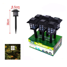 Cargar imagen en el visor de la galería, Set de 6 Luces Solares LED para Jardín con Diseño de Palacio - Lámpara de Exterior Blanca Fría, Impermeable, Estaca de Plástico Duradero para Caminos, Césped y Patio