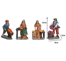 Cargar imagen en el visor de la galería, Set de 4 Figuras de Belén – Pastores Recolectores 13 cm en Resina - Gerimport