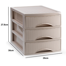 Cargar imagen en el visor de la galería, Cajonera de Sobremesa Imitación Rattan A4 con en Plástico Duro. Ideal para Organizar la Oficina