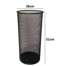 Cargar imagen en el visor de la galería, Paragüero de Malla Metálica, Soporte para Paraguas de Malla metálica, Porta Paraguas, Recipiente para Paraguas, Paragüero metálico de Malla, Altura 51 cm y diámetro 26 cm, Negro