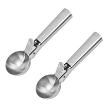 Cargar imagen en el visor de la galería, Set 2 Cuchara de helado Fruta con Expulsor de acero inoxidable 18 cm