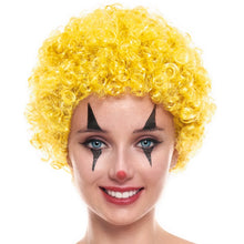 Cargar imagen en el visor de la galería, Peluca de Payaso Rizos Negro o Muticolor (70 g) Para Fiesta de Carnaval Halloween Cumpleaños Teatro
