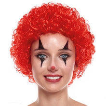 Cargar imagen en el visor de la galería, Peluca de Payaso Rizos Negro o Muticolor (70 g) Para Fiesta de Carnaval Halloween Cumpleaños Teatro