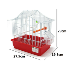 Cargar imagen en el visor de la galería, Jaula para Pájaro Pajarera Periquito Canarios con Comedero Bebedero Saltador