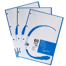 Cargar imagen en el visor de la galería, PACK 3 Recambio de Hojas A4 – 180 Hojas, 90 g/m², Cuadrícula 5 mm, 4 Taladros