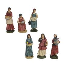 Cargar imagen en el visor de la galería, Figura Pastor / Pastora Belen 6 Piezas 15cm Resina Decoraciones Navidad