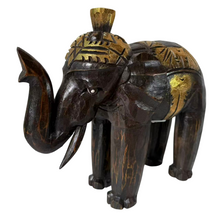 Cargar imagen en el visor de la galería, Figura Elefante de Madera Marrón hecho a mano decoración del hogar