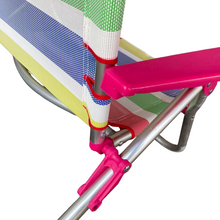Cargar imagen en el visor de la galería, Silla Tumbona plegable de playa 5 Posiciónes con estructura de aluminio y tejido textilen, transpirable y fresco