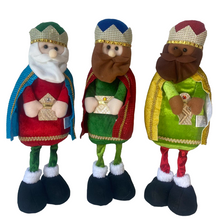 Cargar imagen en el visor de la galería, Conjunto de 3 Figuras Reyes Magos de Tela para Decoración de Navidad y el Día de Reyes