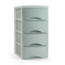 Cargar imagen en el visor de la galería, Cajonera Sobremesa de Plástico Imitación Rattan para Ordenación Decoración Hogar Oficina