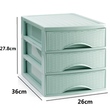 Cargar imagen en el visor de la galería, Cajonera de Sobremesa Imitación Rattan A4 con en Plástico Duro. Ideal para Organizar la Oficina