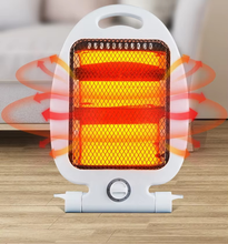 Cargar imagen en el visor de la galería, Estufa Halógena Calefactor portátil de bajo consumo, Calentador eléctrico con 2 potencias: 400W, 800W, de 2 tubos, Para el hogar y oficina