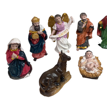 Cargar imagen en el visor de la galería, Nacimiento Resina 9 Piezas Reyes Magos María Jesús, José, angel, Aprox 11 cm Figuras Belen Pesebre Decoracion Navidad