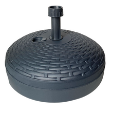 Cargar imagen en el visor de la galería, Base sombrilla terraza exterior circular negra, resistente al agua y a los rayos del sol, base parasol con depósito de agua o arena, duradera y estable