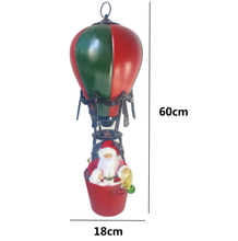 Cargar imagen en el visor de la galería, Figura SANTA CLAUS en Globo Aero Aerostático Rojo / Verde 60CM Para Decoración de Navidad - Gerimport