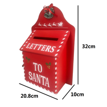 Cargar imagen en el visor de la galería, Buzón de Cartas de Madera para Decoración de Navidad - Rojo, Papá Noel y Santa Claus