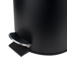 Cargar imagen en el visor de la galería, Cubo de basura Metal Con Tapa Bambú Caída Amortiguada 3 L, Papelera con pedal pequeño para Baño - Tendance