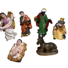 Cargar imagen en el visor de la galería, Nacimiento Resina 9 Piezas Reyes Magos María Jesús, José, angel, Aprox 11 cm Figuras Belen Pesebre Decoracion Navidad