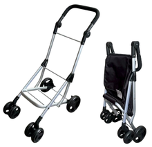 Cargar imagen en el visor de la galería, Carro de Compra de 4 Ruedas con marco de aluminio Ligero plegable portátil 43 × 53 × 95 cm