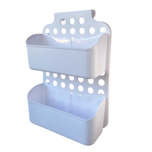 Cargar imagen en el visor de la galería, Cestas colgantes de almacenamiento de plástico Blanco para colgar a mampara de baño