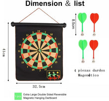 Cargar imagen en el visor de la galería, Tablero Dardos Magnéticos Doble Cara con Dardos Niños Adulto Oficina Familia Tiempo Libre Interior