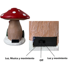 Cargar imagen en el visor de la galería, Escena Casa de Forma Seta Resina Con Luz Led Música Navideña Movimiento 18x16x23 cm cm para Decoracion de Navidad