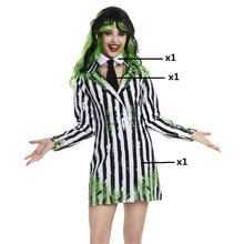 Cargar imagen en el visor de la galería, Disfraz Fantasma Presidiaria Bicolor Mujer Adulto para Halloween Carnavl Teatro