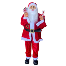 Cargar imagen en el visor de la galería, Figura Papa Noel Santa Clau de Pie con Regalo a la Mano Para Decoración de Navidad
