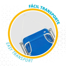 Cargar imagen en el visor de la galería, Silla plegable fija con reposabrazos aluminio Silla de playa fija con topes antivuelco y asa de