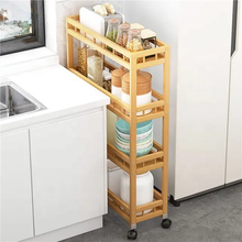 Cargar imagen en el visor de la galería, Estanteria de almacenamiento de cocina y baño de bambú de Bambú, Estantes de baño y Cocina diseño moderno, Mueble de Baño y Cocina