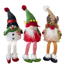 Cargar imagen en el visor de la galería, Muñeco Elfo Sentado de Navidad con luz LED Ilumina Cuerpo, Figura Enano de Elfo de Navideño Para Decoración de Navadad 15x9x45cm