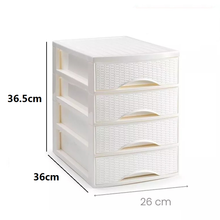 Cargar imagen en el visor de la galería, Cajonera de Sobremesa Imitación Rattan A4 con en Plástico Duro. Ideal para Organizar la Oficina