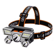 Cargar imagen en el visor de la galería, Linterna de cabeze frontal led recargables ajustable diferentes modos gran luminosidad e iluminacion para campo, camping al aire libre, escalada de montaña y minería y reparación de automóviles