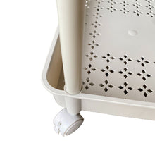 Cargar imagen en el visor de la galería, TENDANCE Estanteria Carro de 3 Bandejas Respirable de Plástico con Ruedas Blanco Para Baño