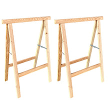 Cargar imagen en el visor de la galería, Caballete Plegable de Madera Pino Natural Pack de 2 Unidades