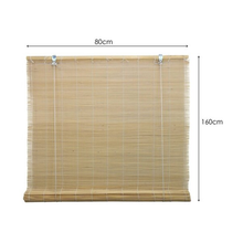 Cargar imagen en el visor de la galería, Estor Enrollable de Bambú Natural para Interiores, Persiana Cortina de Bambú Protección Solar y Privacidad para Ventanas y Puertas, Color Natural
