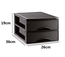 Cargar imagen en el visor de la galería, Cajonera de Sobremesa Imitación Rattan A4 con en Plástico Duro. Ideal para Organizar la Oficina