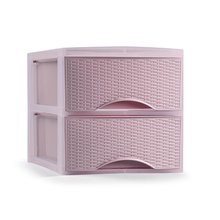 Cargar imagen en el visor de la galería, Cajonera Sobremesa de Plástico Imitación Rattan para Ordenación Decoración Hogar Oficina